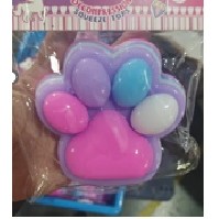 Jucarie Antistres Squishy, , cu Revenire Lenta, Labuta de Pisica Pufoasa, 8.5 x 7.5 cm, Ambalaj Transparent, Multicolor Roz
