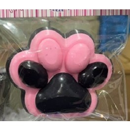 Jucarie Antistres Squishy, , cu Revenire Lenta, Labuta de Pisica Pufoasa, 8.5 x 7.5 cm, Ambalaj Transparent, Negru Roz