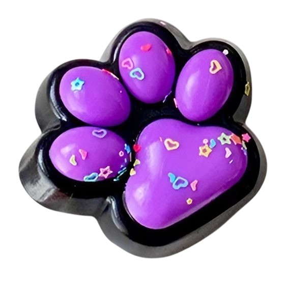 Jucarie Antistres Squishy, , cu Revenire Lenta, Squeeze Pinch Family, Model Labuta de Pisica, 6.8x6.2 cm, 55g, Ambalaj Transparent, Mov