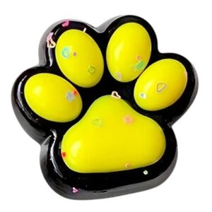 Jucarie Antistres Squishy, , cu Revenire Lenta, Squeeze Pinch Family, Model Labuta de Pisica, 6.8x6.2 cm, 55g, Ambalaj Transparent, Galben