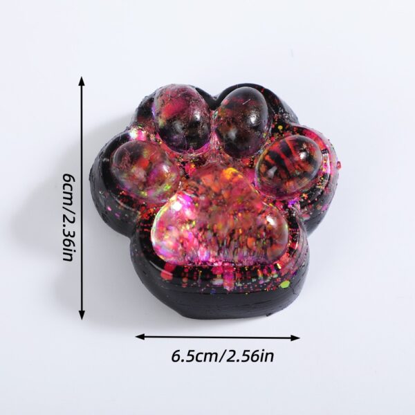 Jucarie Antistres Squishy, , cu Revenire Lenta, Squeeze Pinch Family, Model Labuta de Pisica cu Sclipici, 6.5x6 cm, 60g, Ambalaj Transparent, Roz-Negru - imagine 4