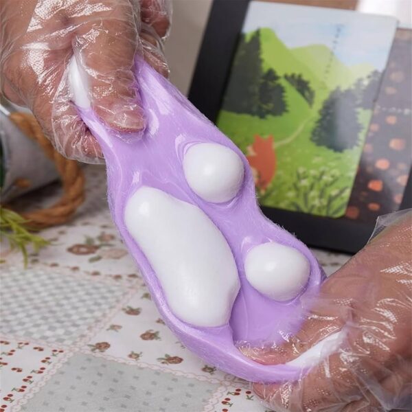 Jucarie Antistres Squishy, , cu Revenire Lenta,  Model Labuta de Pisica Pufoasa, 12.5x10.5 cm, 220g, Squeeze Pinch Family,Â Multicolor Albastru - imagine 2