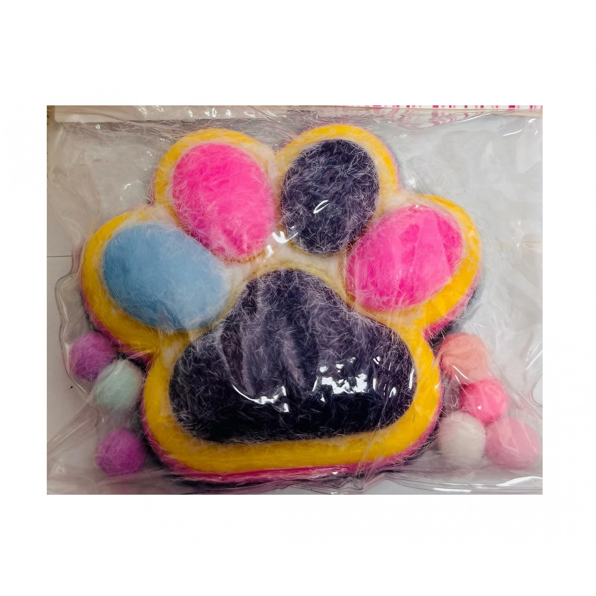 Jucarie Antistres Squishy, , cu Revenire Lenta, Model Labuta de Pisica Pufoasa, 220g, 12.5 x 10.5 cm Squeeze Pinch Family, Ambalaj Transparent, Multicolor