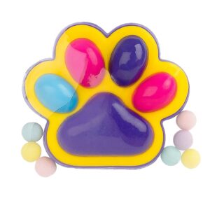 Jucarie Antistres Squishy, , Revenire Lenta, Model Labuta de Pisica, Squishy, BIG 12.5 x 10.5 cm, 220 g, Model 17, Mov Galben Rosu