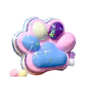Jucarie Antistres Squishy, , Revenire Lenta, Model Labuta de Pisica, Squishy, BIG 12.5 x 10.5 cm, 220 g, Model 20, Multicolor Roz Mov