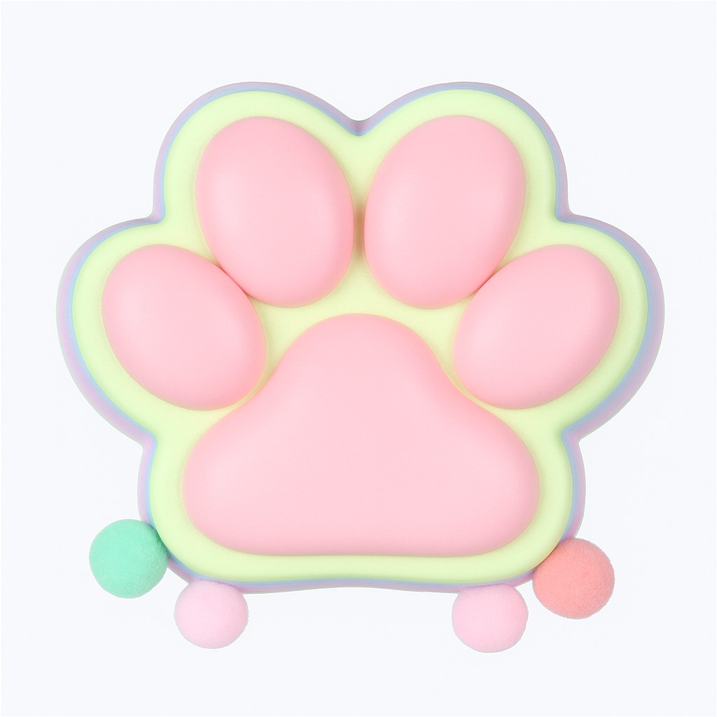 Jucarie Antistres Squishy, , Revenire Lenta, Model Labuta de Pisica, Squishy, BIG 12.5 x 10.5 cm, 220 g, Model 21, Multicolor Roz Galben