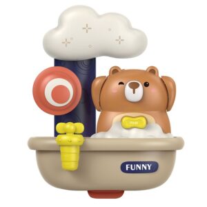 Jucarie de baie , Ursulet in cada cu spuma, 29 cm, Jucarie interactiva, Multicolor