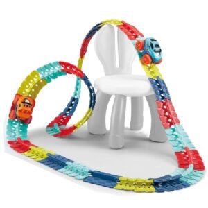 Jucarie de Constructie RollerCoaster, , 138 de Piese, 41.5x31x7 cm, cu Masini, Multicolor
