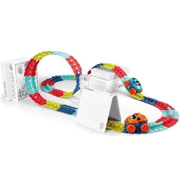 Jucarie de Constructie RollerCoaster, , 184 de Piese, 44.5x36x7 cm, cu Masini, Multicolor - imagine 3
