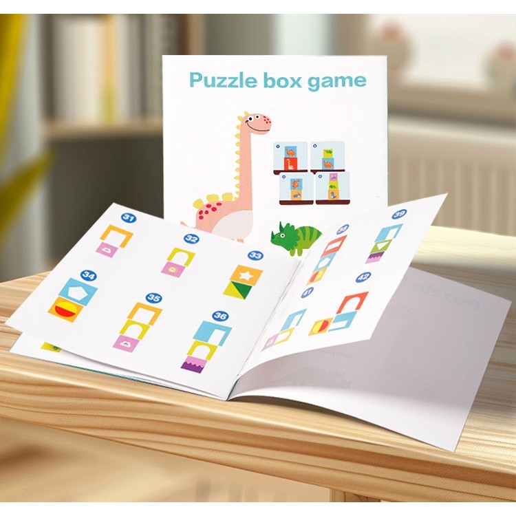 Jucarie de Construit, , Puzzle Box, Blocuri Stivuibile, 4-6 Ani, 5 Cuburi, 48 de Modele de Construit, 1 Manual, 12.8 x 12.8 x 12.8 cm, Multicolor - imagine 3