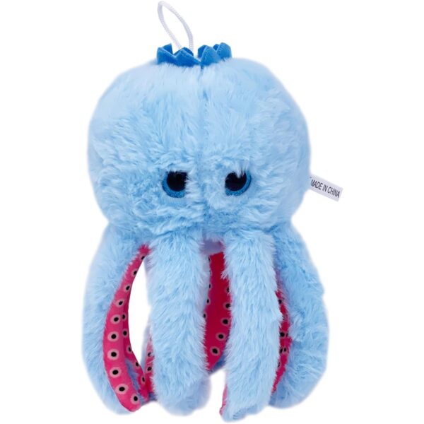 Jucarie Moale de Plus Italian Brainrot, , cu Agatatoare, Model Blueberrini Octopussini, Jucarie Moale pentru Copii, 13 x 22 cm, Albastru/Roz