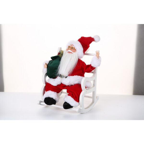 Jucarie decorativa, , Mos Craciun, 30 cm x 18 cm, grosime 18 cm, lana, tesatura de plus, poliester, interior/exterior - imagine 4