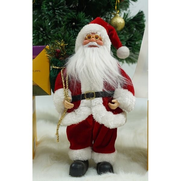 Jucarie decorativa, , Mos Craciun , standard, lana, tesatura de plus, poliester, 32 cm inaltime, interior/exterior - imagine 3