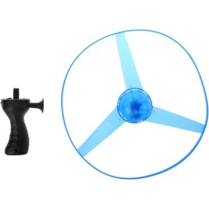 Jucarie Disc Zburator, Distractiv pentru Copii, , Aruncator Manual din Plastic, cu Lumini, Albastru