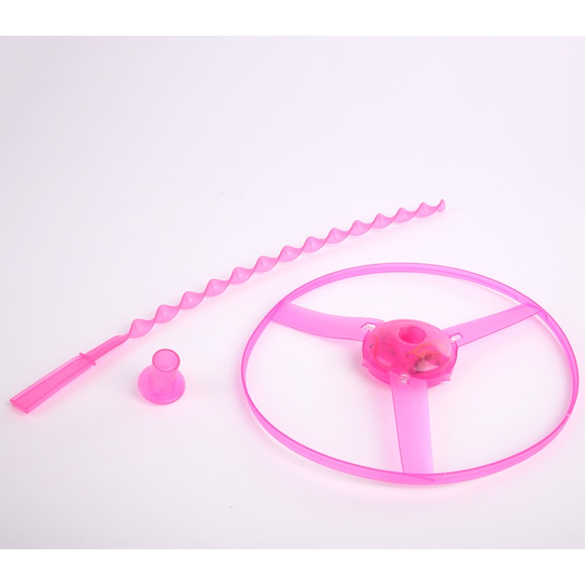 Jucarie Disc Zburator, Distractiv pentru Copii, , Aruncator Manual din Plastic, cu Lumini, Roz - imagine 4
