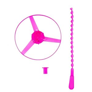 Jucarie Disc Zburator, Distractiv pentru Copii, , Aruncator Manual din Plastic, cu Lumini, Roz