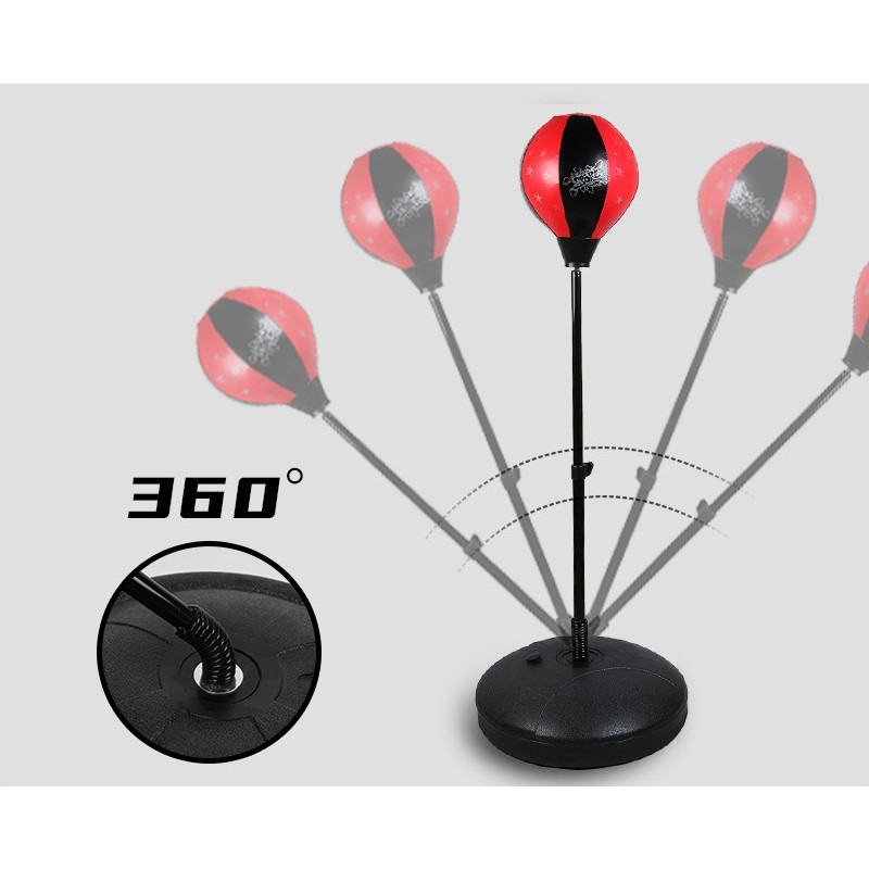 Jucarie Interactiva, , Model Sfera de Box cu Suport, Manusi Incluse, Inaltime Reglabila, +3 Ani, 120 x 20 x 23.5 cm, Rosu/ Negru - imagine 3