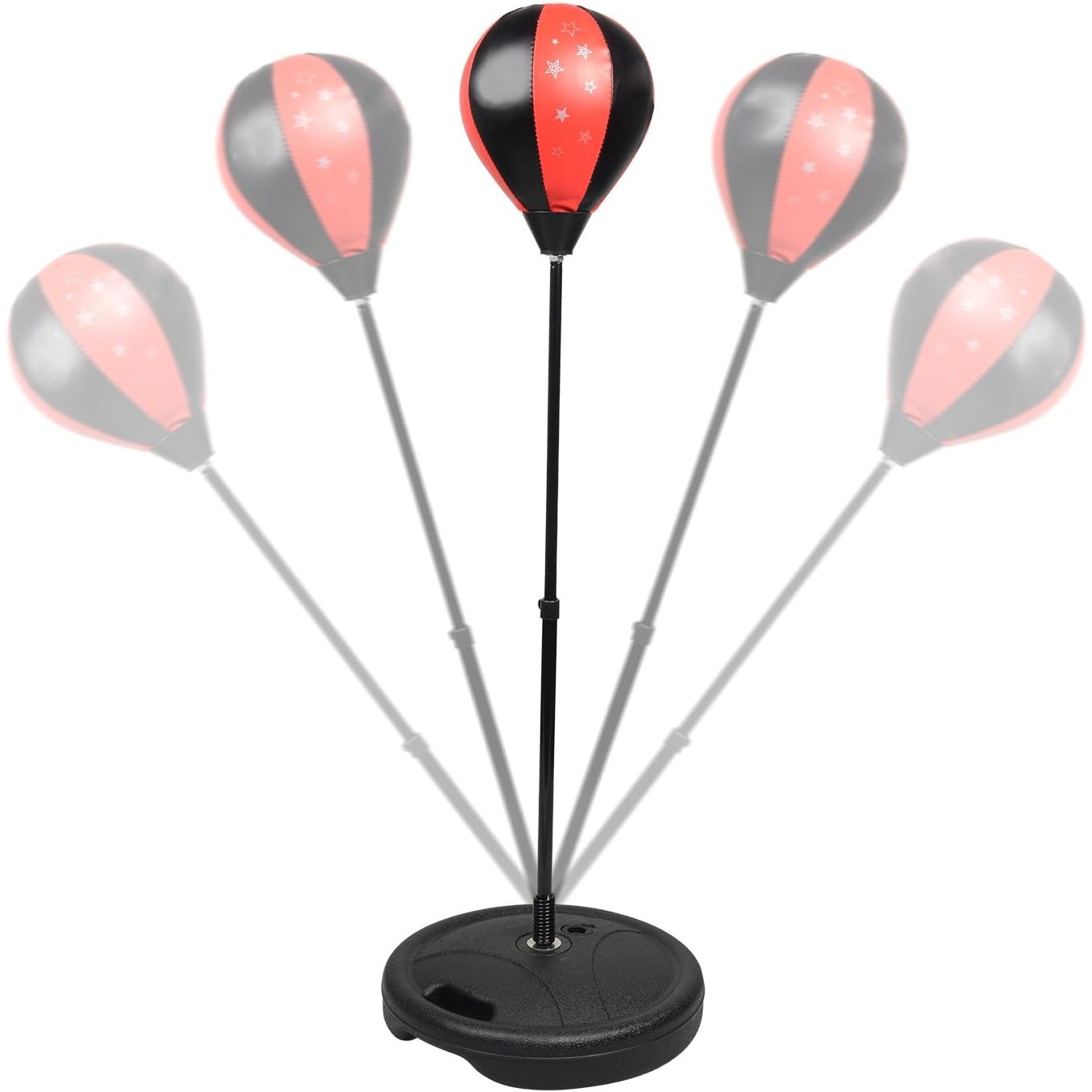 Jucarie Interactiva, , Model Sfera de Box cu Suport, Manusi Incluse, Inaltime Reglabila, +3 Ani, 120 x 20 x 23.5 cm, Rosu/ Negru