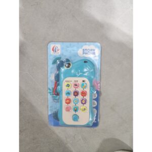 Jucarie Interactiva, , Telefon Inteligent, Model Dinozaur, Functii Educative, Muzicale si Voce, 4-6 ani, 19 x 11.5 cm, din Plastic, Albastru