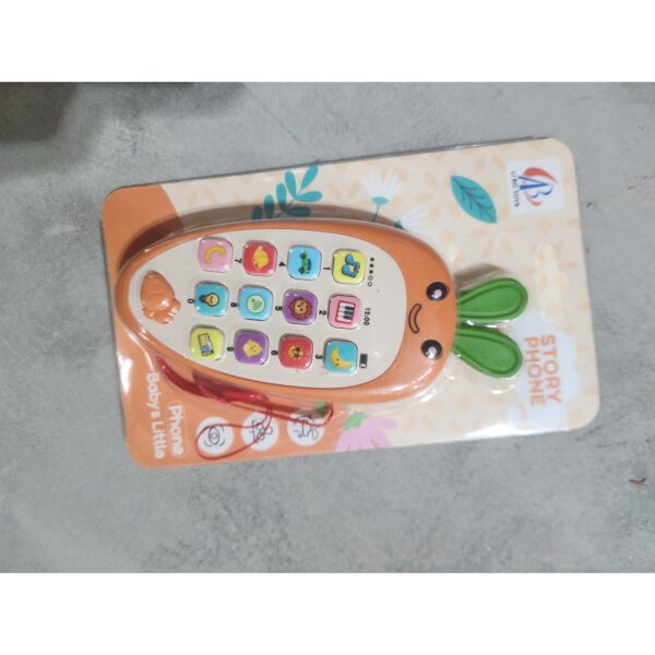 Jucarie Interactiva, , Telefon Inteligent, Model Morcov, Functii Educative, Muzicale si Voce, 4-6 ani, 19 x 11.5 cm, din Plastic, Portocaliu - imagine 3