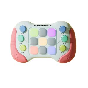 Jucarie Interactiva , Tip Consola Pop It, 6 butoane functionale, 5 Moduri de Joc, 600 Niveluri, + 3 ani, Rosu/Gri