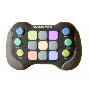 Jucarie Interactiva , Tip Consola Pop It, 6 butoane functionale, 5 Moduri de Joc, 600 Niveluri, +3 ani, Gri/Negru