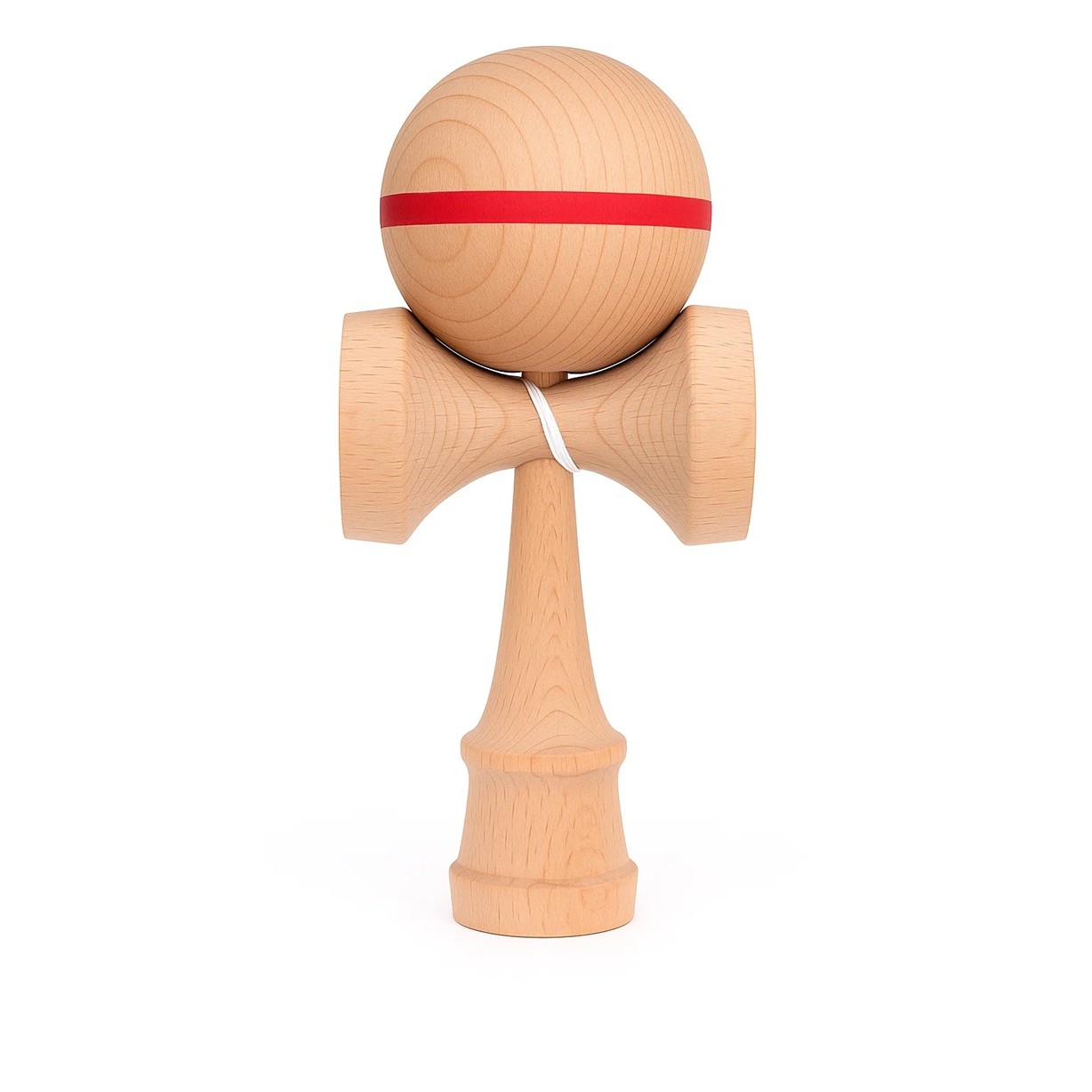 Jucarie Interactiva Kendama, , din Lemn, 18 cm, Joc de Indemanare pentru Copii si Adulti, Model cu Dunga, Roz