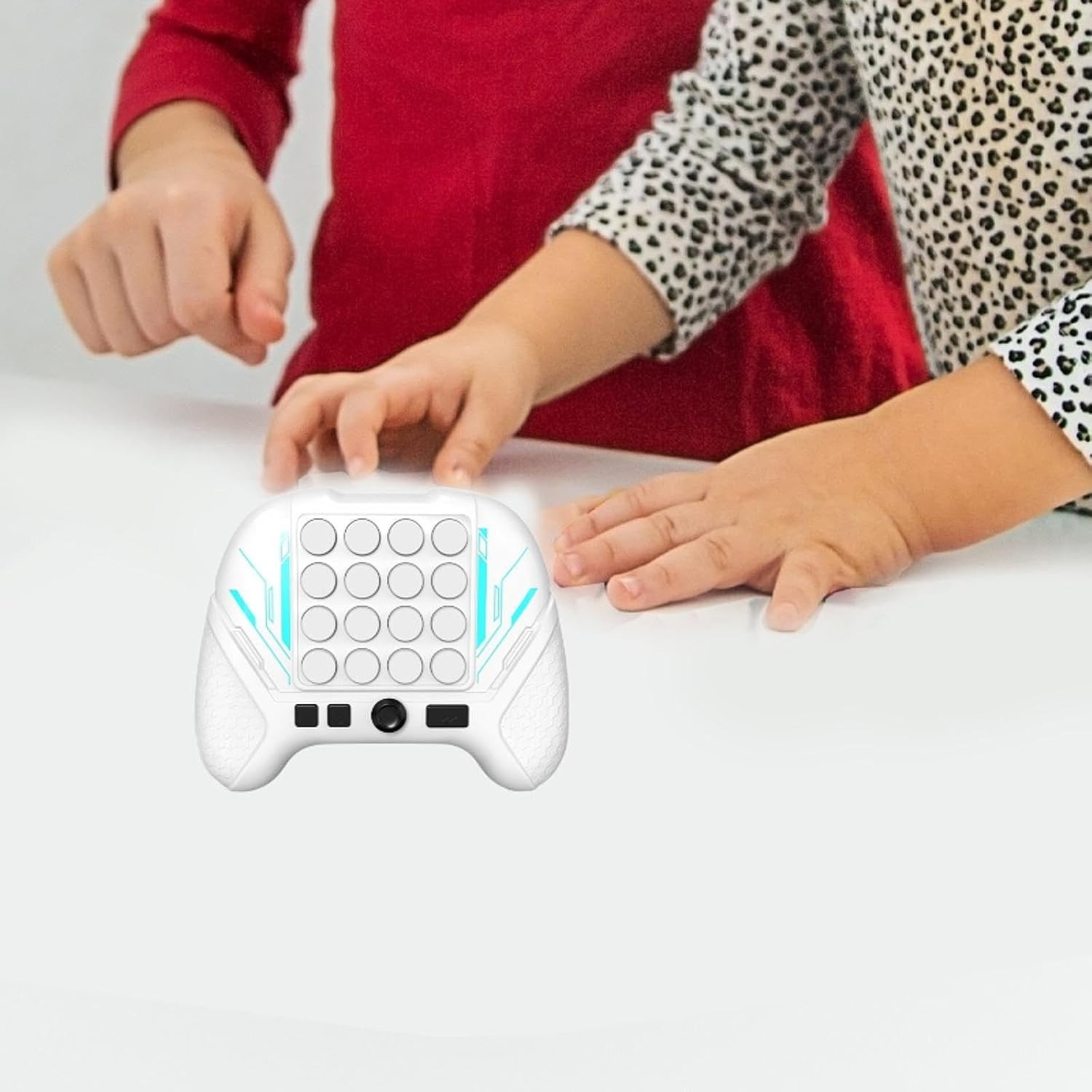Jucarie Interactiva Pop It, , Tip Consola, Anti-Stres, 5 Moduri de Joc, din ABS si Silicon, +3 Ani, Sunete si Lumini Model Controller, Alb - imagine 3