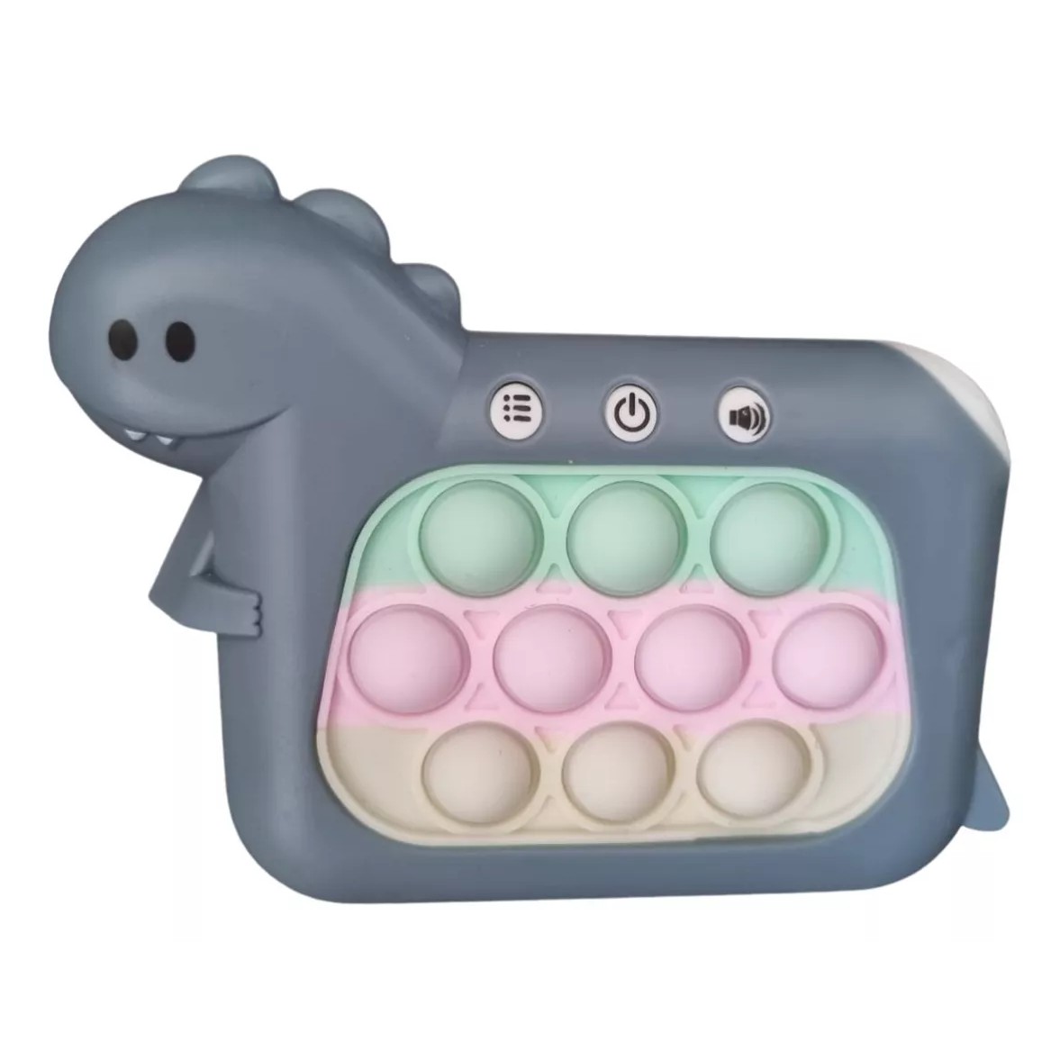 Jucarie Interactiva Pop It Whack A Mole, , Tip Consola, Anti-Stres, 4 Moduri de Joc, din ABS si Silicon, +3 Ani, Model Dinozaur, Verde Inchis - imagine 2