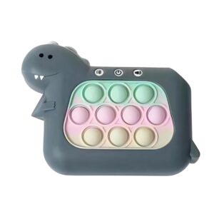 Jucarie Interactiva Pop It Whack A Mole, , Tip Consola, Anti-Stres, 4 Moduri de Joc, din ABS si Silicon, +3 Ani, Model Dinozaur, Verde Inchis