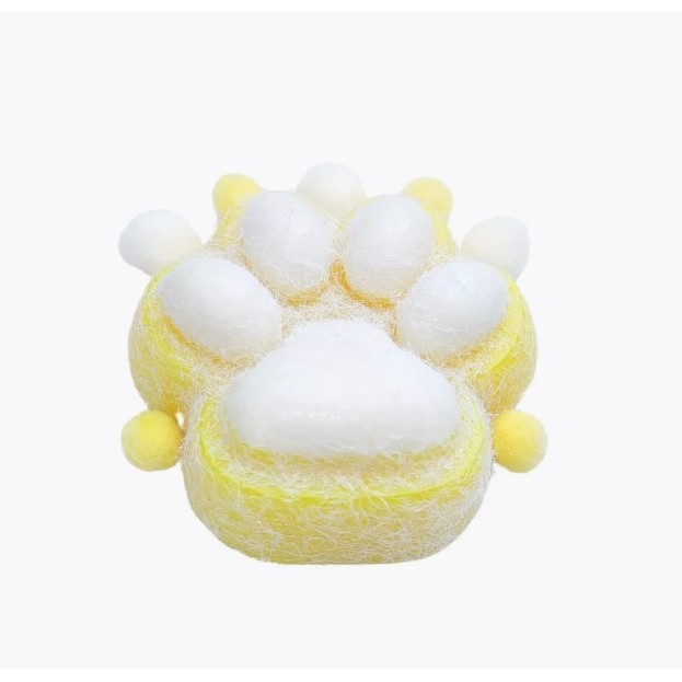 Jucarie Interactiva Squishy, , Model Cat Paw, Squeeze Pinch Family, Revenire Lenta, din TPR, +3 Ani, 7.5 cm, Textura Puf, Galben - imagine 4