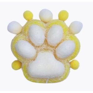 Jucarie Interactiva Squishy, , Model Cat Paw, Squeeze Pinch Family, Revenire Lenta, din TPR, +3 Ani, 7.5 cm, Textura Puf, Galben