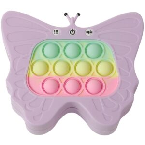 Jucarie Interactiva Tip Consola pentru Copii, , Diferite Moduri de Joc, 120 Nivele, Material ABS/silicon, Sunete si Lumini, 12 x 5.5 x 13.5 cm, Model Fluture, Mov