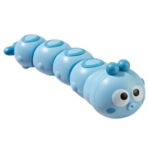 Jucarie mecanica pentru copii , omida haioasa, material ABS, cu cheita, distractiva, se taraste, se misca, 15 x 4 cm, albastru