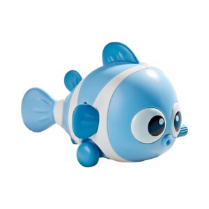 Jucarie mecanica pentru copii , pestisor haios, cu cheita, distractiv, se taraste, se misca, 11 x 9 x 7.5 cm cm, albastru