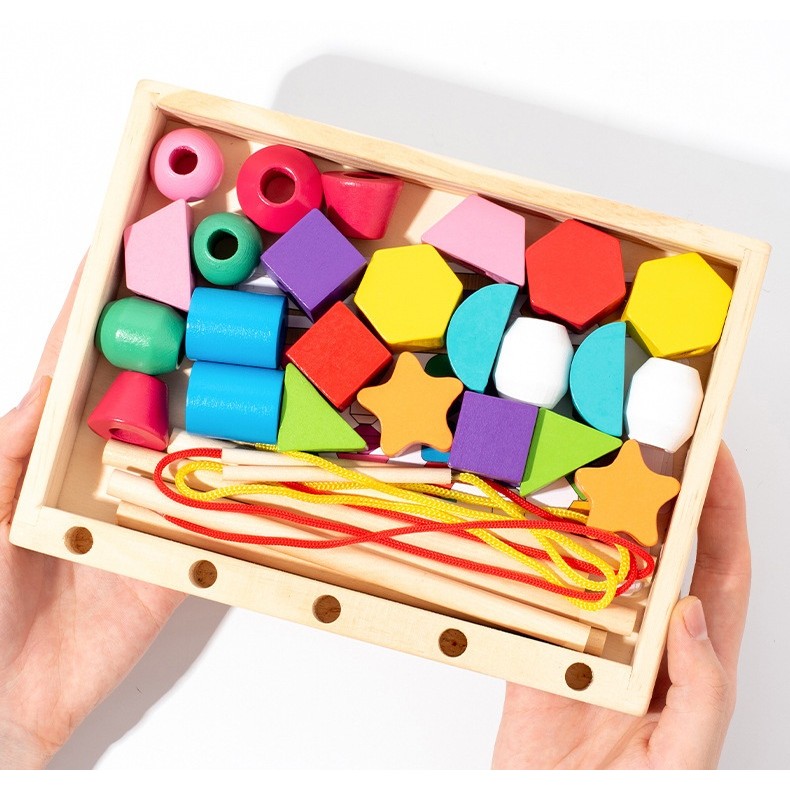 Jucarie Montessori de Sortat, , din Lemn, Forme Geometrice,+3 Ani, 25 de Piese, 21.5 x 16 x 3 cm, Multicolor - imagine 3