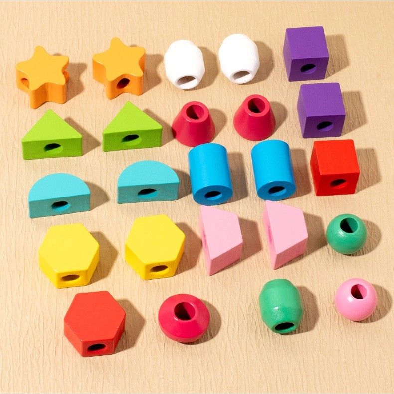 Jucarie Montessori de Sortat, , din Lemn, Forme Geometrice,+3 Ani, 25 de Piese, 21.5 x 16 x 3 cm, Multicolor - imagine 4