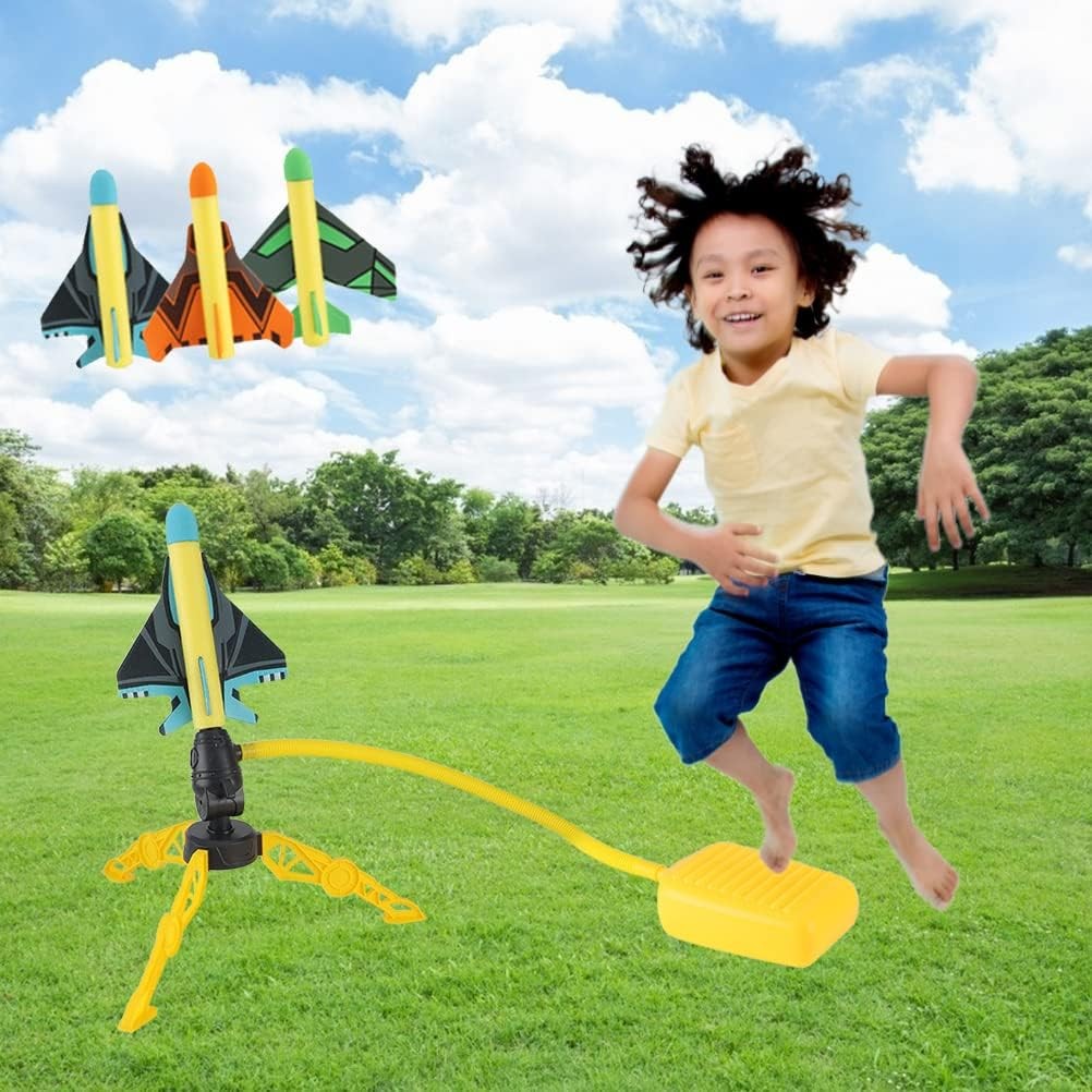 Jucarie pentru Copii, , Lansator de Rachete cu Piciorul, Un Lansator, 3 Rachete Fara Lumini, 3 Aircrafts, 42x36 cm, Multicolor - imagine 3