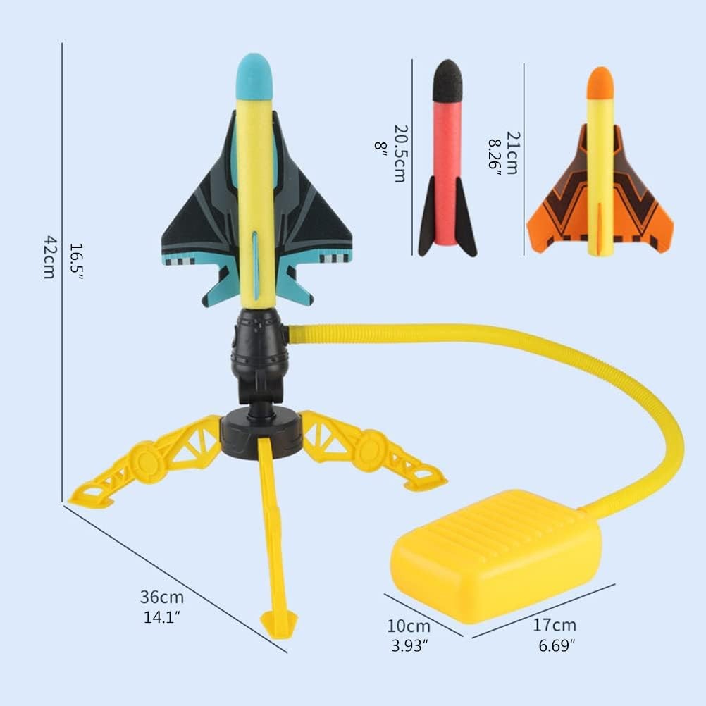 Jucarie pentru Copii, , Lansator de Rachete cu Piciorul, Un Lansator, 3 Rachete Fara Lumini, 3 Aircrafts, 42x36 cm, Multicolor - imagine 4