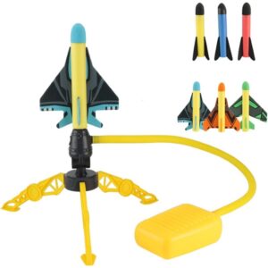 Jucarie pentru Copii, , Lansator de Rachete cu Piciorul, Un Lansator, 3 Rachete Fara Lumini, 3 Aircrafts, 42x36 cm, Multicolor