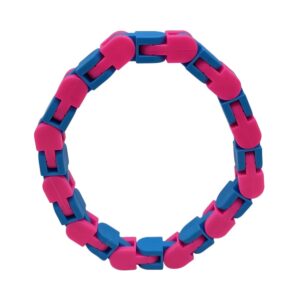 Jucarie Senzoriala Antistres, , Fidget Toys, Puzzle de Imbinat Tip Sarpe, 24 Piese, +3 Ani, Albastru/Roz