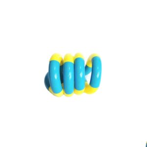 Jucarie Senzoriala Antistres, , Fidget Twist, cu Miscari Infinite de Decompresie, 2 Culori, Galben/Albastru, + 3 ani