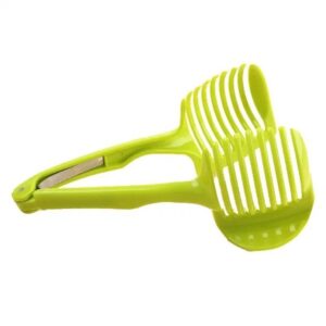 Ustenisla de bucatarie tip cleste pentru feliat fructe si legume , material ABS, 8 x 18.5 cm, verde