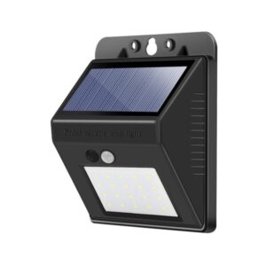 Lampa cu incarcare solara si senzor de miscare pentru exterior, 20 LED cu distanta de inductie, montaj pe perete, fara cabluri,