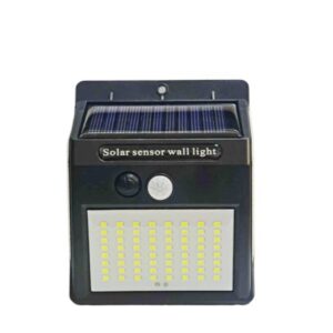Lampa cu incarcare solara si senzor de miscare pentru exterior, 64 LED cu distanta de inductie, montaj pe perete, fara cabluri,