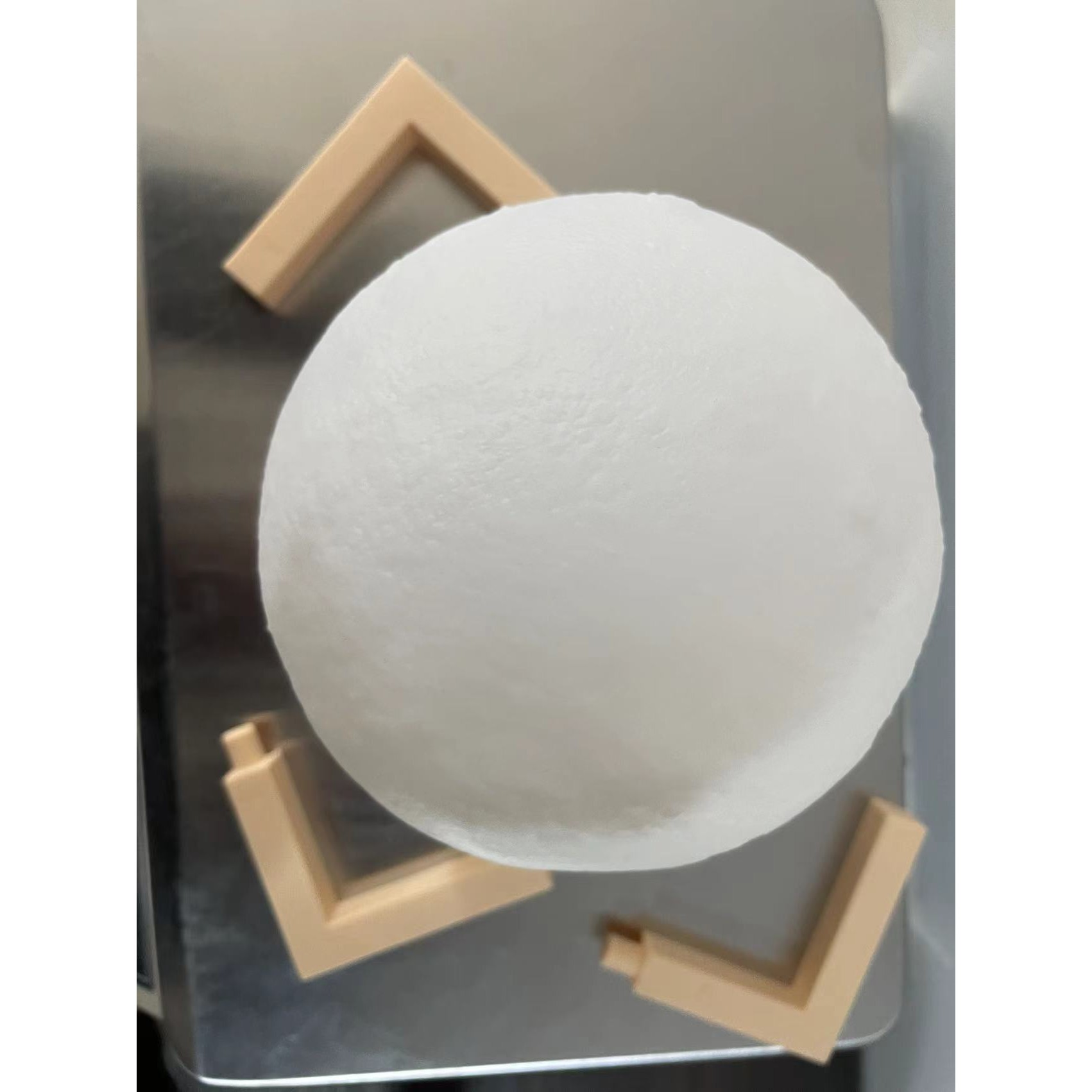 Lampa de veghe luna 3D Moon Light, lumina LED alb cald, alimentare baterii, fara acumulator, stand din plastic inclus, 12 cm, - imagine 2