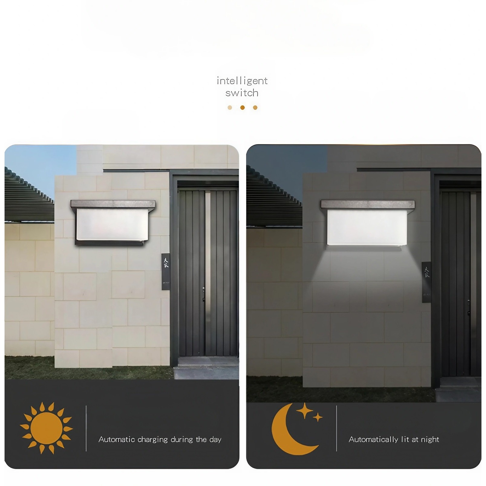 Aplica Solara De Exterior LED ,  13.5 cm x 8 cm, 150 Lumeni 60 LED 18W,  IP65, 3 trepte de lumina, Senzor de Lumina, FORMA ARC, Alb Rece - imagine 4