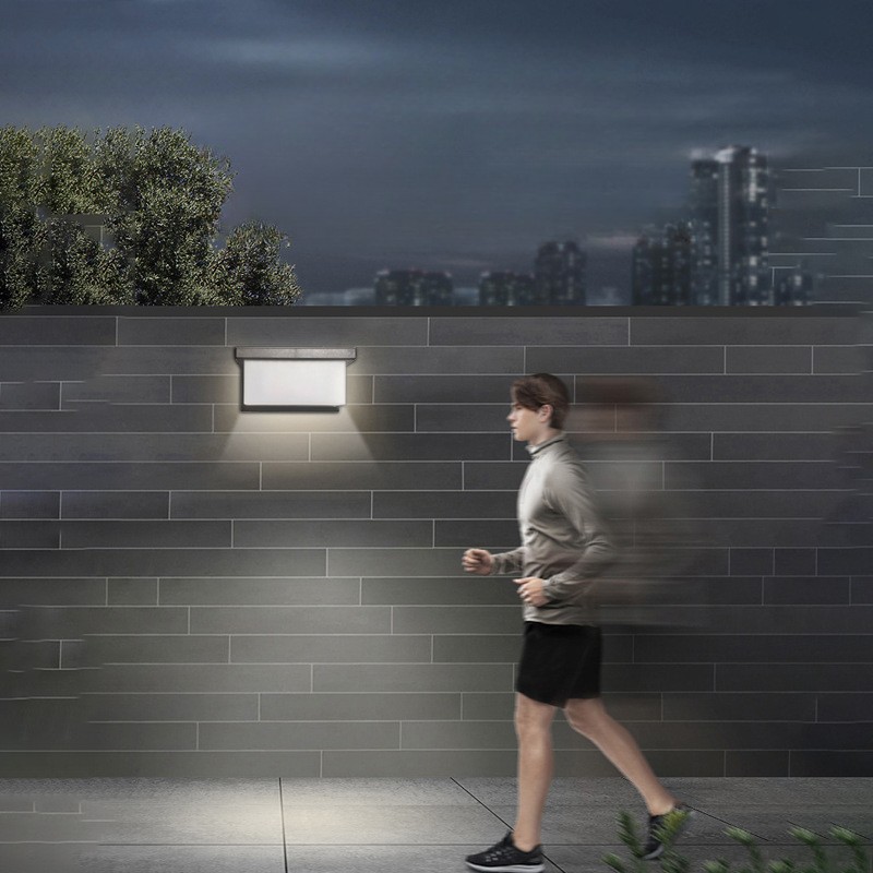 Aplica Solara De Exterior LED ,  13.5 cm x 8 cm, 150 Lumeni 60 LED 18W,  IP65, 3 trepte de lumina, Senzor de Lumina, FORMA ARC, Alb Rece - imagine 3