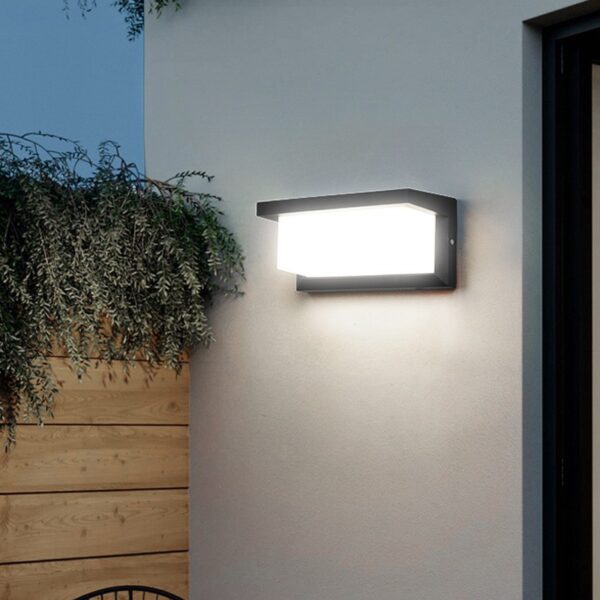 Aplica Solara De Exterior LED ,  13.5 cm x 8 cm, 150 Lumeni 60 LED 18W,  IP65, 3 trepte de lumina, Senzor de Lumina, FORMA ARC, Alb Rece - imagine 2