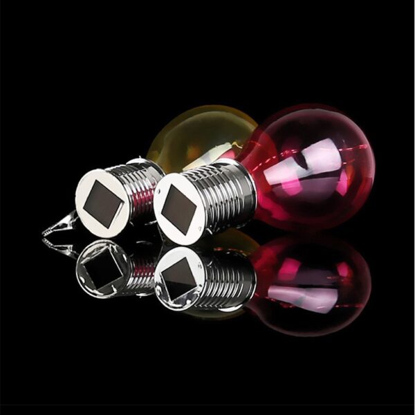Lampa Solara LED Decorativa sub forma de Bulb, pentru exterior, suspendata, IP65, Ultron Rosu, - imagine 3